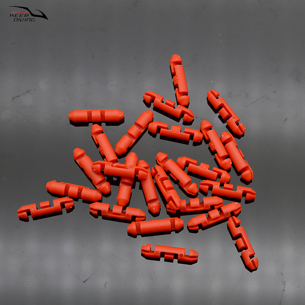 Fishing Line Winder - 30個入りオートストッパービーズ、編み込みラインリリース用レッドビーズ、深海釣り糸ダウンリガーアクセサリーの編み込みに最適
