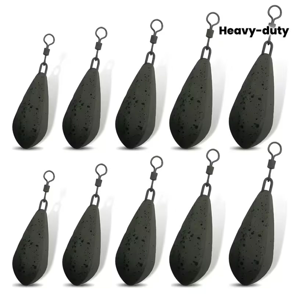 Leader Line - 4個セットの頑丈な鯉釣り用ウェイト（ロングリーダーライン付き）- 1.5オンス/2オンス/2.5オンス/3オンス/3.5オンス（42-99グラム）- バス、トラウト、ナマズに適した重い鉛ウェイト - 淡水および海水釣りに適しています