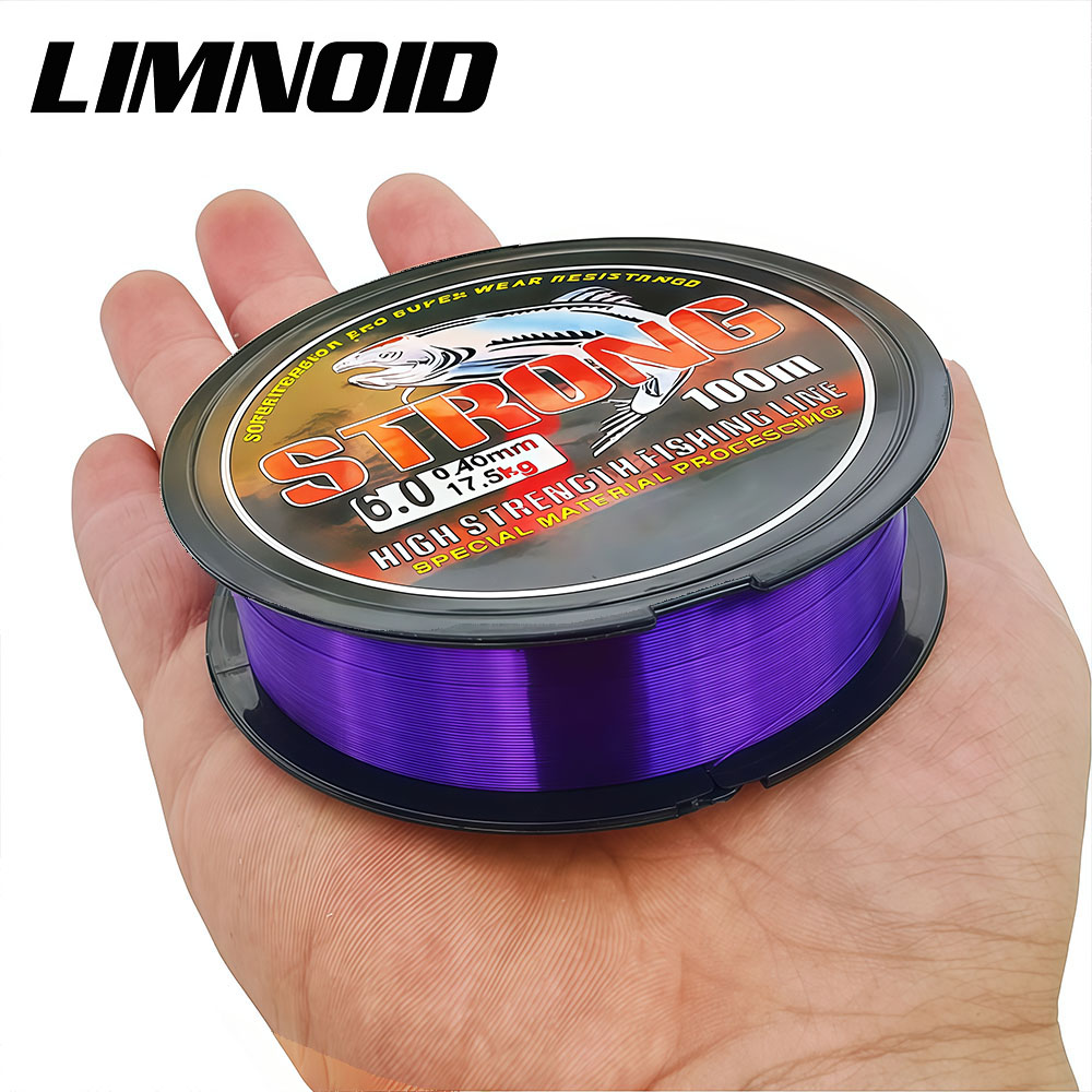 Fluorocarbon Line - リムノイド100Mフッ素コーティングナイロン釣り糸 日本製素材使用 強力ライン モノフィラメント パーチや鯉釣り用
