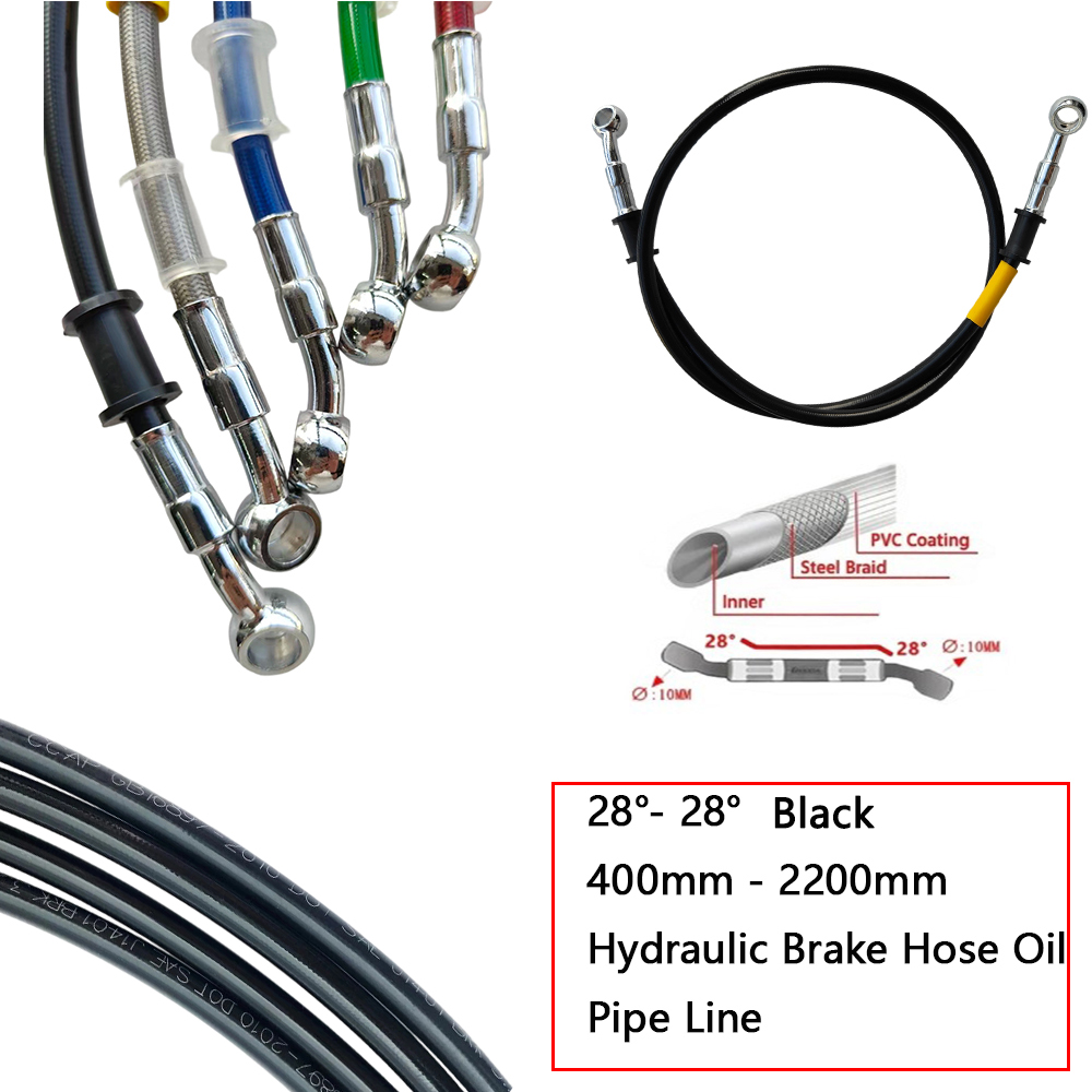 28 ° -28 °   黒編組油圧ブレーキクラッチホース強 - Braided Line のレビューと価格
